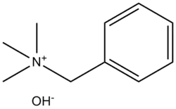 Skeletal formula of benzyltrimethylammonium hydroxide