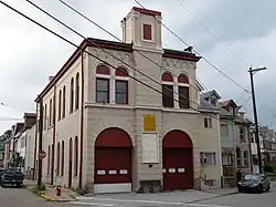 Troy Hill Fire Station#39, built in 1901, at the corner of Ley and Froman Streets. As of 2013, no longer a firehall, but used by the City as home of the Police Bureau's Commercial Vehicle Enforcement division.