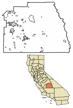 Location of Delft Colony in Tulare County, California.