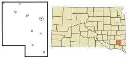 Location in Turner County and the state of South Dakota