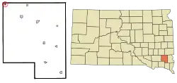 Location in Turner County and the state of South Dakota