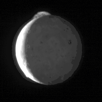 Image 1 Tvashtar Paterae Photo credit: New Horizons probe An animation of an eruption by the Tvashtar Paterae volcanic region on the innermost of Jupiter's Galilean moons, Io. The ejecta plume is 330 km (205 mi) high, though only its uppermost half is visible in this image, as its source lies over the moon's limb on its far side. This animation consists of a sequence of five images taken by NASA's New Horizons probe on March 1, 2007, over the course of eight minutes from 23:50 UTC. More selected pictures