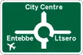 Map-type advance direction sign - roundabout - Primary roads.
