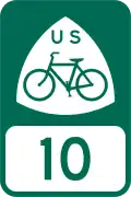 U.S. Bicycle Route 10 marker