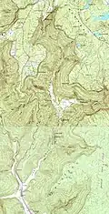 USGS Map of Lost Cove - The cave is in the map center