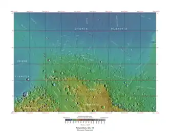 Topographical map of Amenthes quadrangle