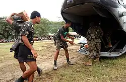 Relief aid delivery in Real, December 2004