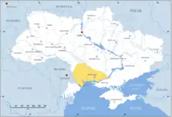 Location of Yedisan in Ukraine