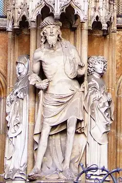 Man of sorrows (Copy), central column of the western portal of the Ulm Minster