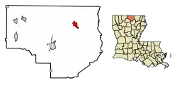 Location of Marion in Union Parish, Louisiana.