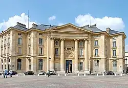 Main building of Panthéon-Assas University and Panthéon-Sorbonne University on the Place du Panthéon
