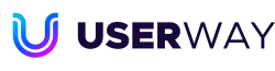 Blue and pink double "U" with "User" in black bold and "Way" in black font