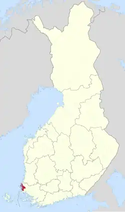 Location of Uusikaupunki in Finland