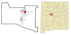 Location of Valencia, New Mexico
