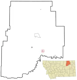 Location of Nashua, Montana