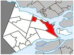 Location within Vaudreuil-Soulanges RCM