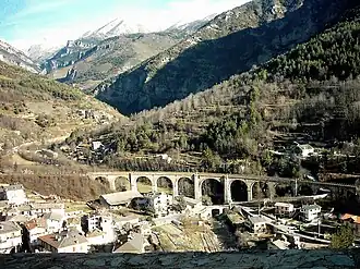 Stone viaduct with arches