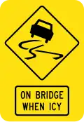 (W5-V129) Slippery Road on Bridge When Icy (used in Victoria)