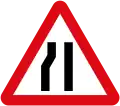 Road narrows (right side)