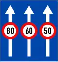 127b: Speed limits per lane