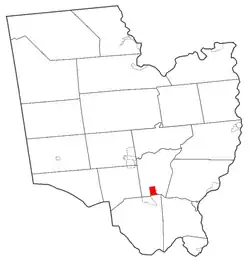 Map highlighting Round Lake's location within Saratoga County.