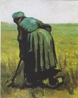 Vincent van Gogh, A woman with a spade, seen from behind,  1885