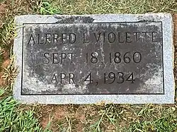 Violette's gravestone that looks old