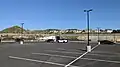 Vista Canyon Metrolink Station and adjacent parking lot in May 2024