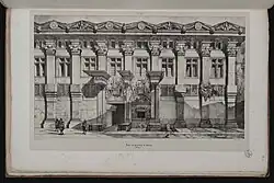 Hôtel de Clary: 1833 drawing showing façade completion at that date.
