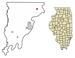 Location of Allendale in Wabash County, Illinois.