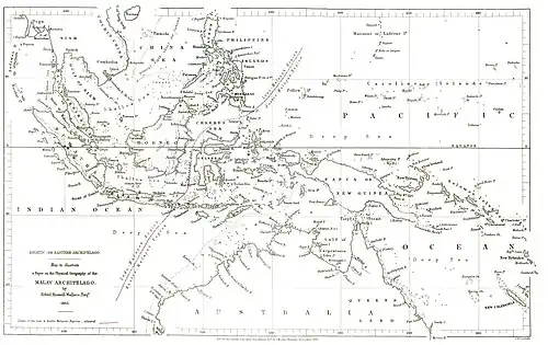 map of Southeast Asia showing the Wallace line
