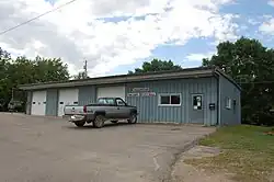 The Fire Department and City Hall.