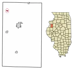 Location of Little York in Warren County, Illinois.