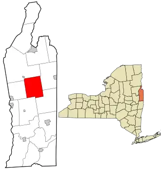 Location in Washington County and the state of New York.