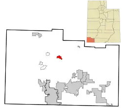 Location in Washington County and the state of Utah
