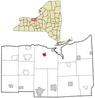 Location in Wayne County and the state of New York.