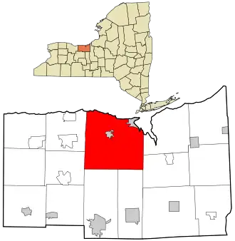 Location in Wayne County and the state of New York.
