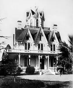 a large 'wedding cake' style house