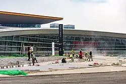 West facade entrance of Chaoyang Railway Station Transport Hub