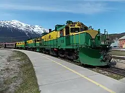 White Pass and Yukon DL535 locomotive #109, seen in 2013.