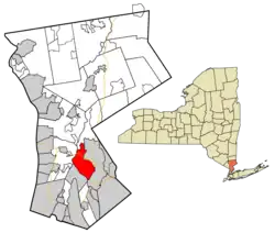 Location of White Plains within Westchester County