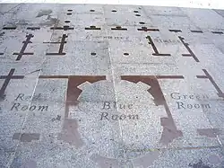 Floor plan of the White House inlaid in Freedom Plaza in 2006