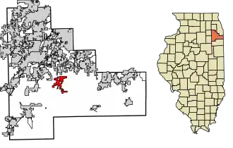 Location of Manhattan in Will County, Illinois.