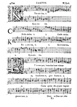 Front cover of the "Kyrie Eleison" from the Mass for Four Voices