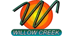 W in an orange circle above the text "Willow Creek"