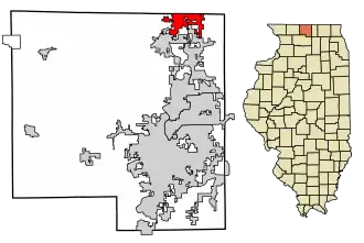 Location of South Beloit in Winnebago County, Illinois