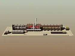 CAD representation of a tunnel kiln