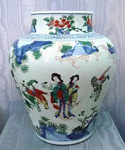 Wucai vase, Shunzhi period,  1650–1660