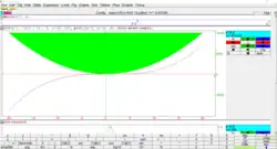 Xcas 1.5 running on windows 10, ploting function and calculating the derivative of the cubed function.