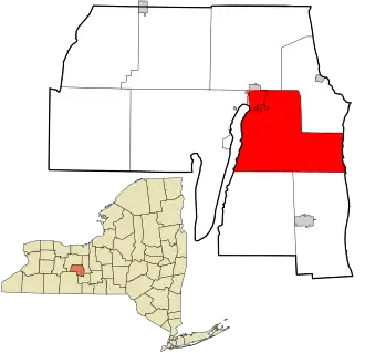 Location in Yates County and the state of New York.